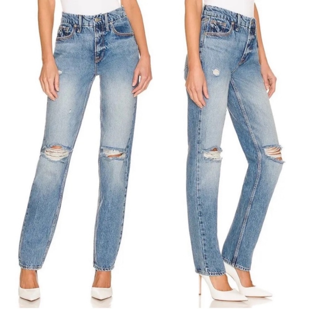 Good American Good 90s Icon High Waist Straight Leg Jeans in Indigo 065 NWT